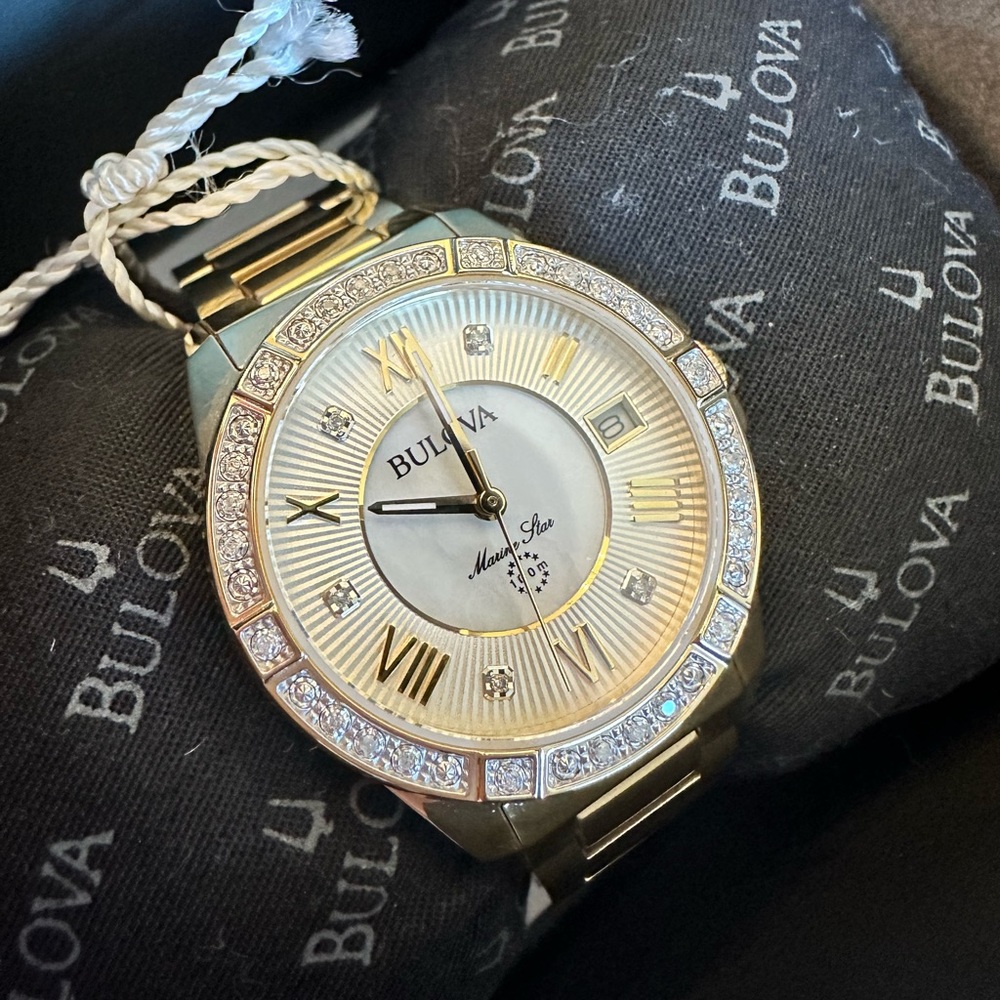 Bulova Marine Star White Dial Stainless Steel Bracelet | 98R294